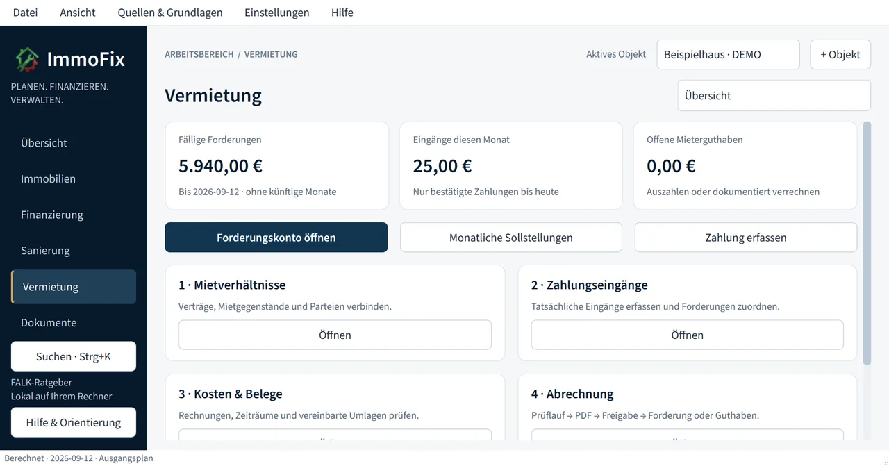 ImmoFix PRO: Vermietung
