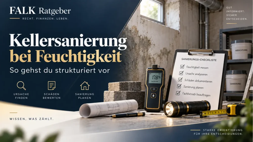 FALK Ratgeber – Kellersanierung bei Feuchtigkeit strukturieren