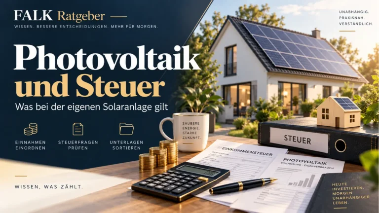 FALK Ratgeber – Photovoltaik und Steuer: Was bei der eigenen Solaranlage gilt