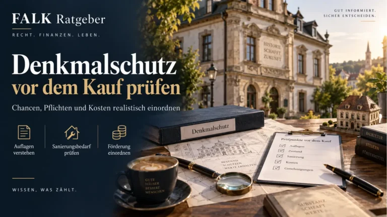 FALK Ratgeber – Denkmalschutz vor dem Kauf realistisch prüfen