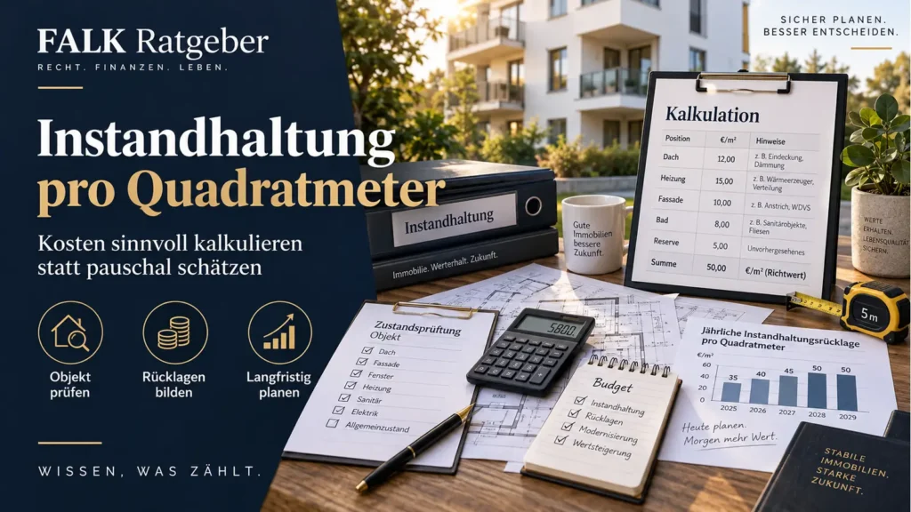 FALK Ratgeber – Instandhaltung pro Quadratmeter kalkulieren