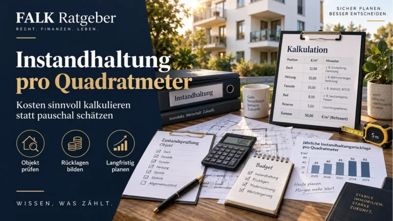FALK Ratgeber – Instandhaltung pro Quadratmeter kalkulieren