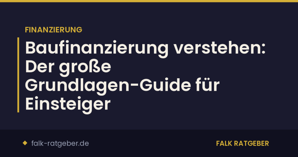 Baufinanzierung verstehen: Der große Grundlagen-Guide für Einsteiger