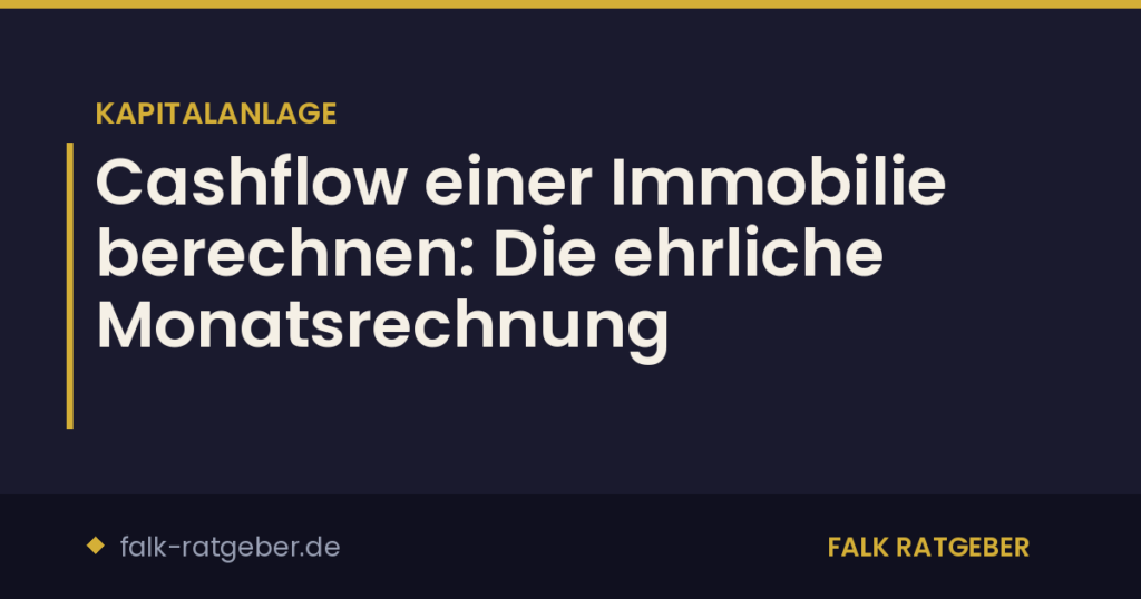 Cashflow einer Immobilie berechnen: Die ehrliche Monatsrechnung