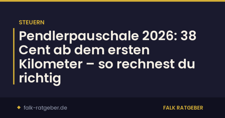 Pendlerpauschale 2026: 38 Cent ab dem ersten Kilometer – so rechnest du richtig