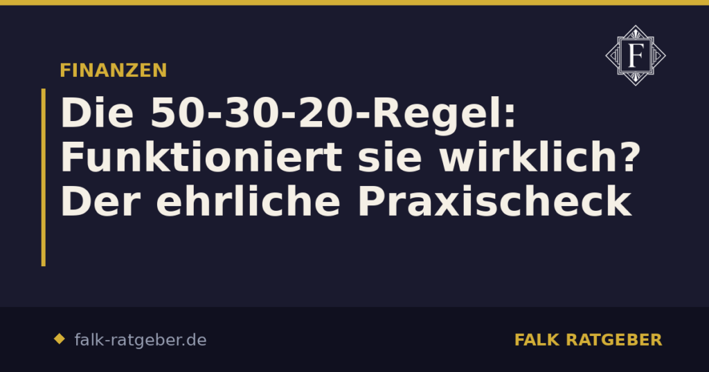 Die 50-30-20-Regel: Funktioniert sie wirklich? Der ehrliche Praxischeck