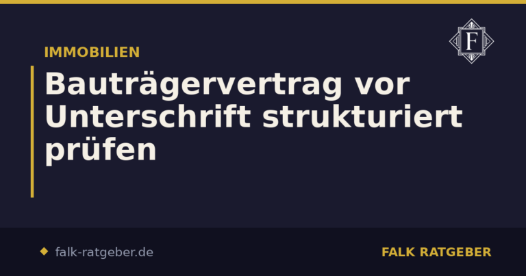 Bauträgervertrag vor Unterschrift strukturiert prüfen
