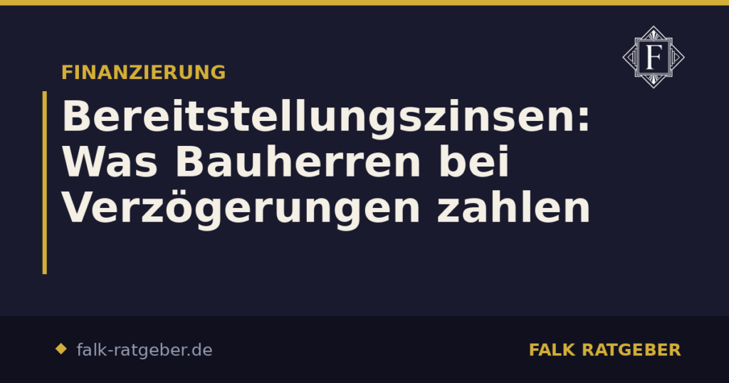Bereitstellungszinsen: Was Bauherren bei Verzögerungen zahlen