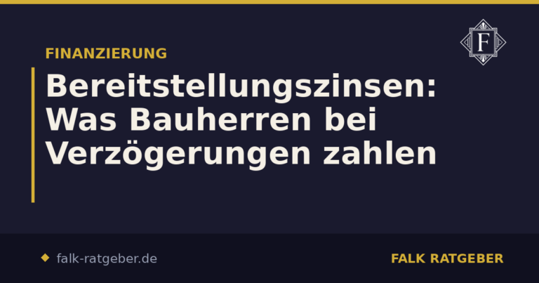 Bereitstellungszinsen: Was Bauherren bei Verzögerungen zahlen