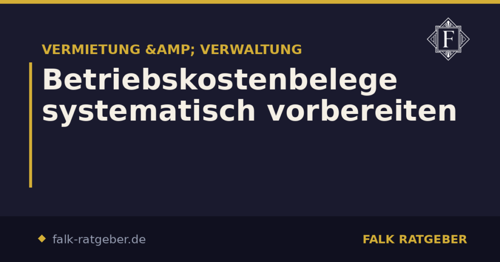 Betriebskostenbelege systematisch vorbereiten
