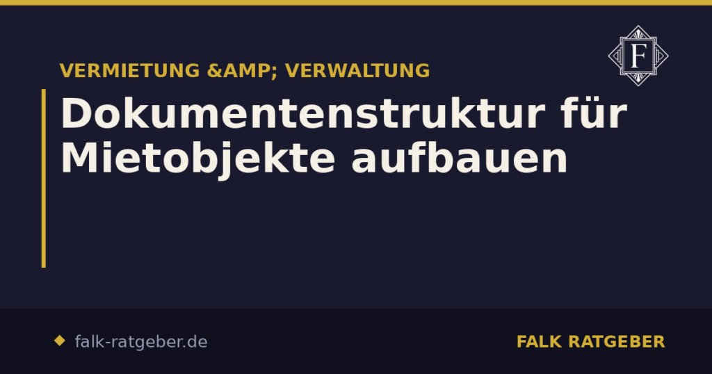 Dokumentenstruktur für Mietobjekte aufbauen