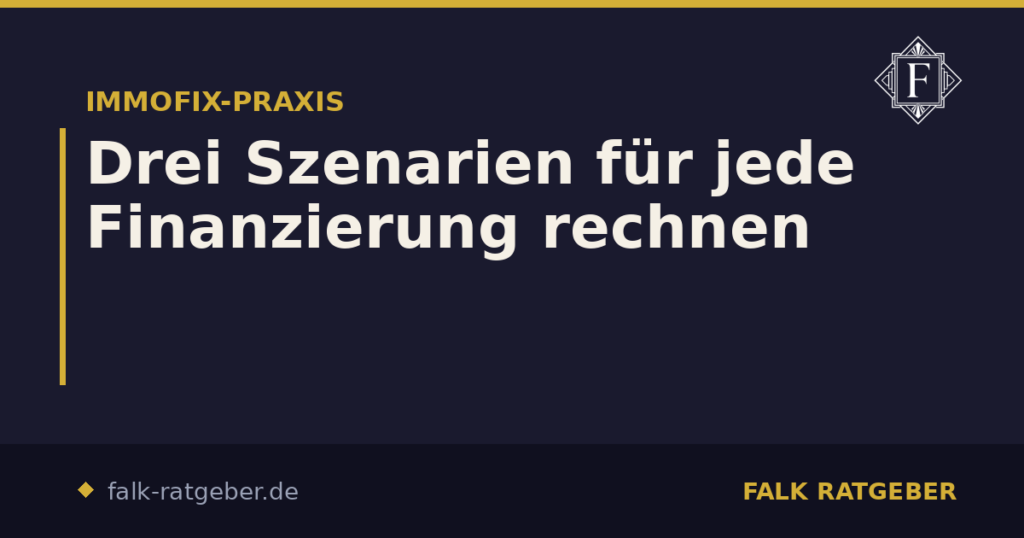 Drei Szenarien für jede Finanzierung rechnen