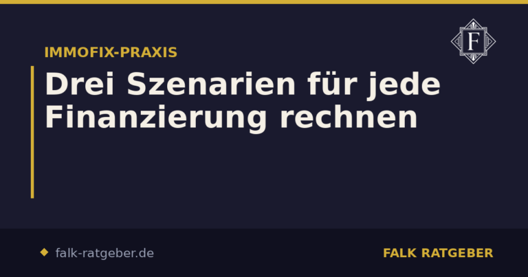 Drei Szenarien für jede Finanzierung rechnen