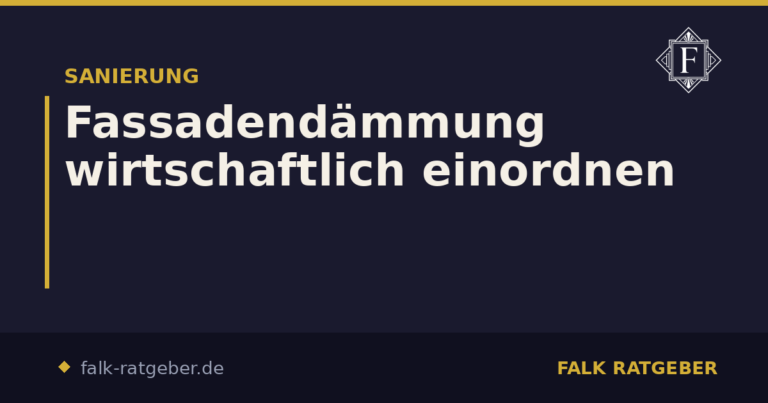 Fassadendämmung wirtschaftlich einordnen