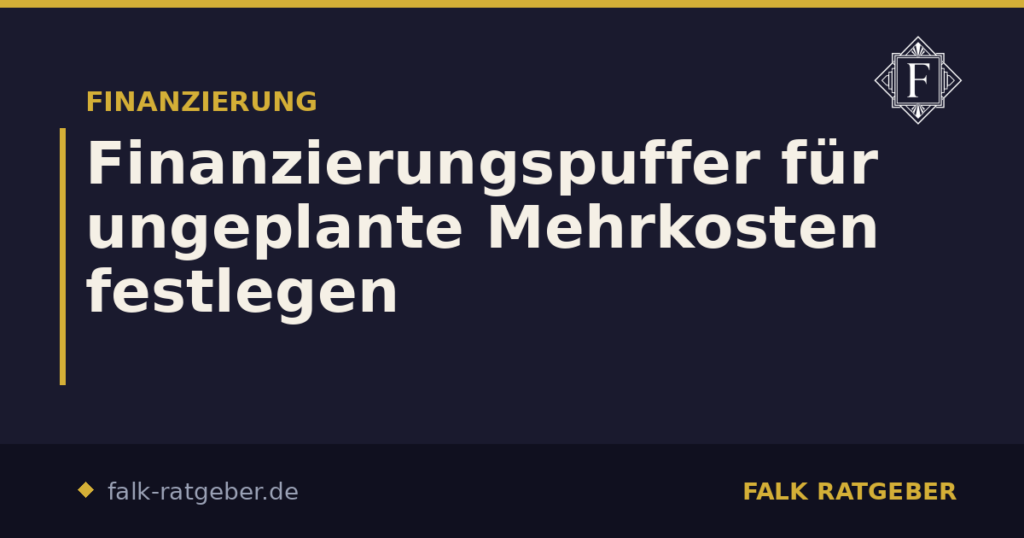 Finanzierungspuffer für ungeplante Mehrkosten festlegen