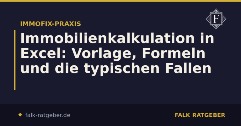 Immobilienkalkulation in Excel: Vorlage, Formeln und die typischen Fallen