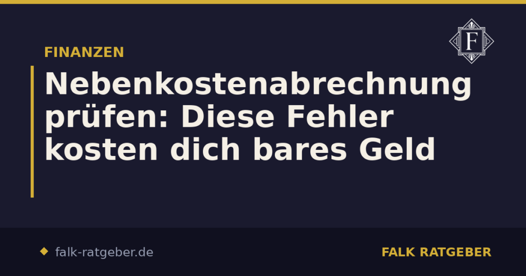 Nebenkostenabrechnung prüfen: Diese Fehler kosten dich bares Geld
