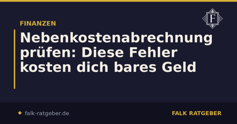 Nebenkostenabrechnung prüfen: Diese Fehler kosten dich bares Geld