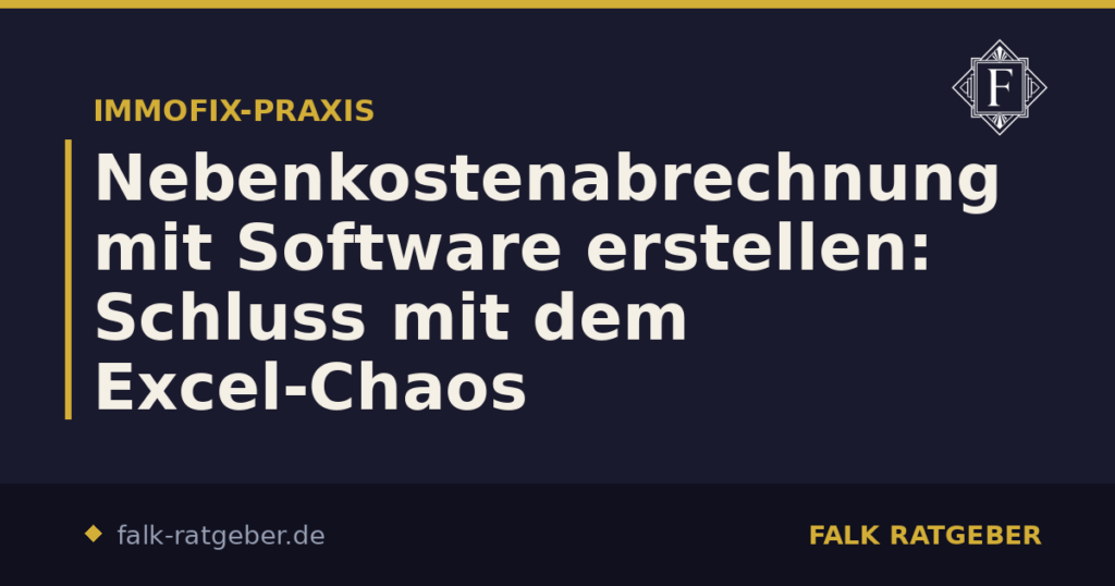 Nebenkostenabrechnung mit Software erstellen: Schluss mit dem Excel-Chaos