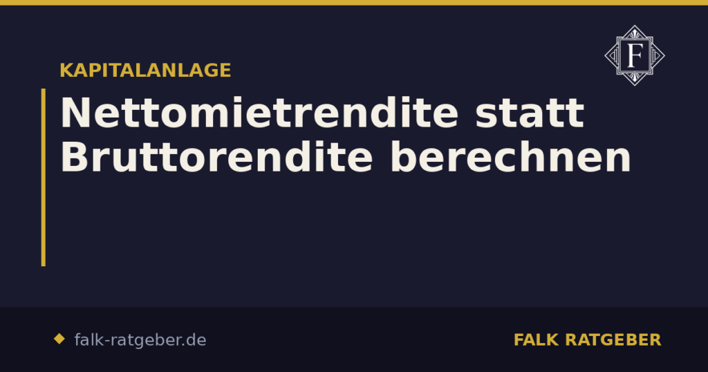 Nettomietrendite statt Bruttorendite berechnen
