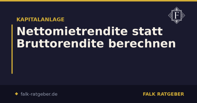 Nettomietrendite statt Bruttorendite berechnen