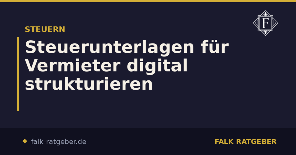 Steuerunterlagen für Vermieter digital organisieren