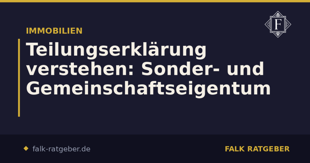 Teilungserklärung verstehen: Sonder- und Gemeinschaftseigentum