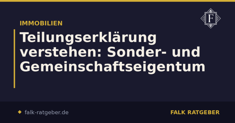 Teilungserklärung verstehen: Sonder- und Gemeinschaftseigentum