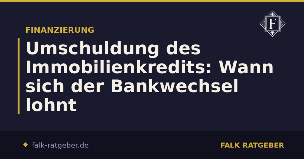 Umschuldung des Immobilienkredits: Wann sich der Bankwechsel lohnt
