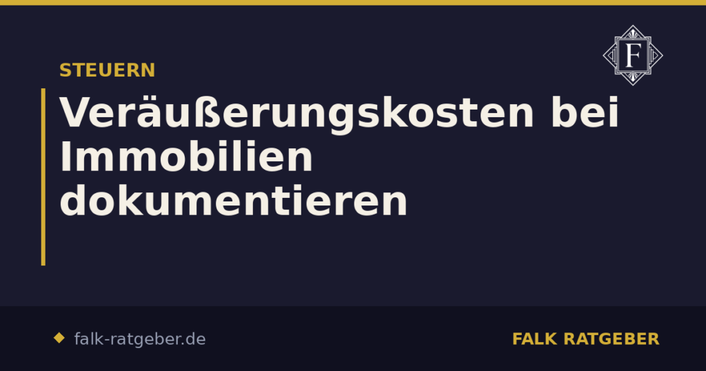 Veräußerungskosten bei Immobilien dokumentieren