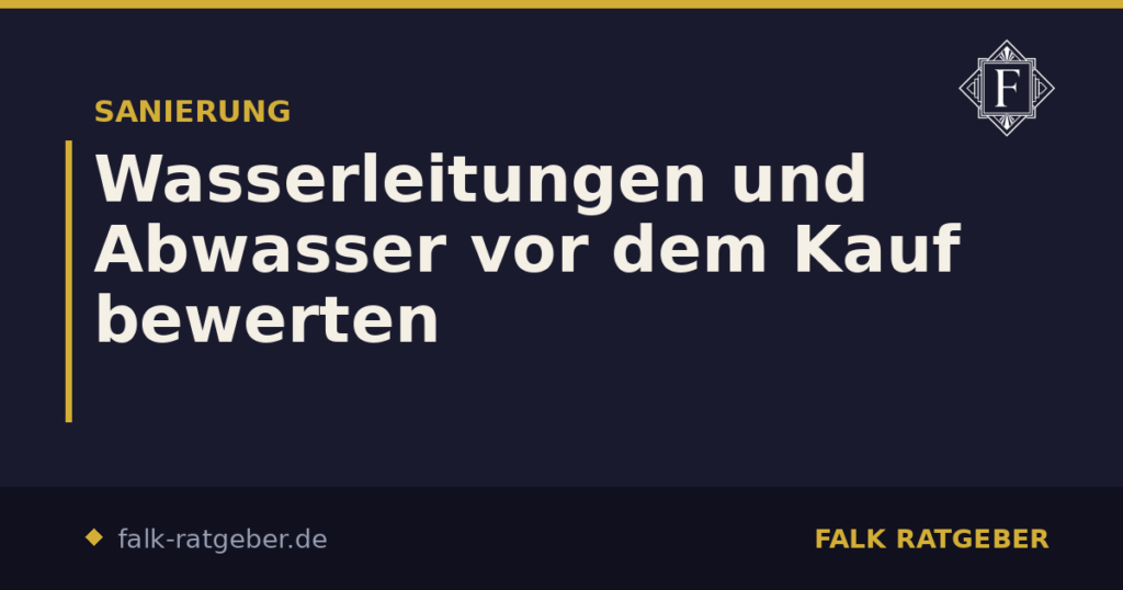 Wasserleitungen und Abwasser vor dem Kauf bewerten