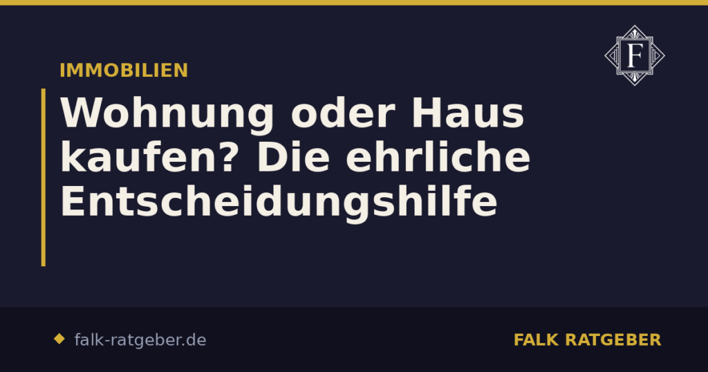 Wohnung oder Haus kaufen? Die ehrliche Entscheidungshilfe