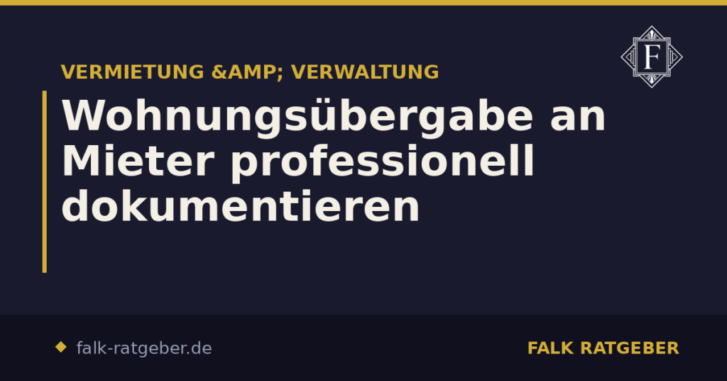 Wohnungsübergabe an Mieter professionell dokumentieren